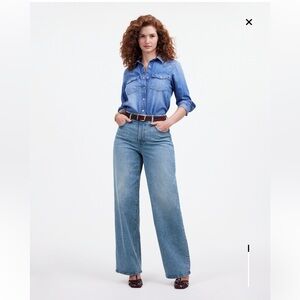 Madewell The Curvy Perfect Vintage Wide-Leg Jean in Enmore Wash